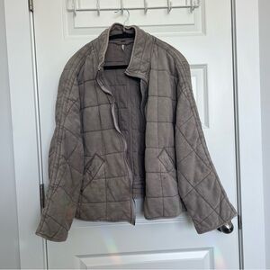 Free People Muted Purple / Grey Quilted Gray Jacket
